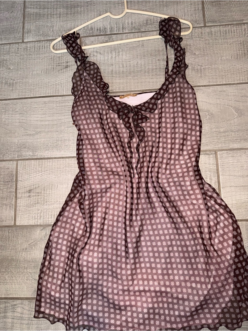 Sleeveless Mini Dress in Mauve Pattern
